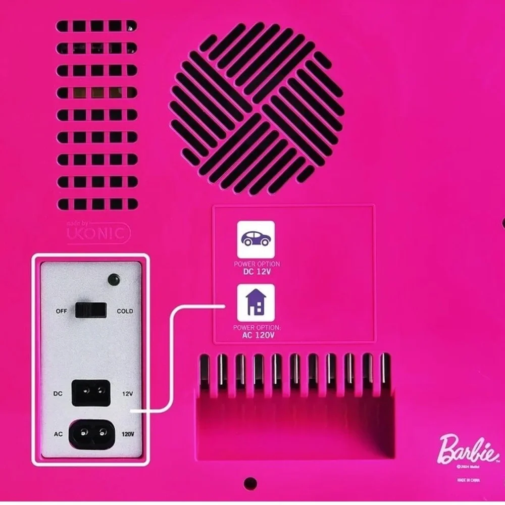 Last one Barbie Hot Pink Cooler Mini Fridge 6.7L Single Door 9 Can - Picture 7 of 12